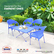 LUNA RATTAN CHAIR SET WITH BP-214 SQUARE STEEL PLASTIC FOLDING TABLE
