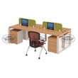 4 Persons Linear Workstation with Lockable Drawers for Each