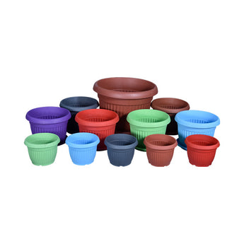 Full Plastic Flower Pots Multiple Sizes