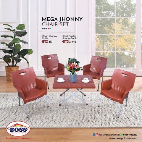 Mega Jhonny Chair Set With BP-214-s Folding Table
