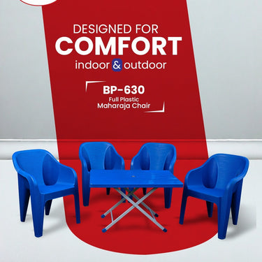 Maharaja Chair Set with BP-214-s Steel Plastic Folding Table