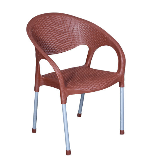 BP-676 Steel Plastic Rattan Chair With Arms BossPakistan