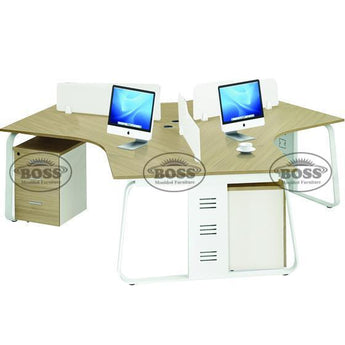 Imported 3 Persons Grid Office Table Workstation with Drawers