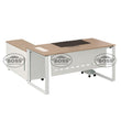 Melamine Table with Metal Frame with Drawers Set