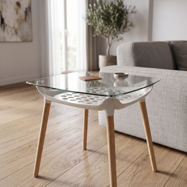 Boss BP-295-WL Elegant Table with Strong Base and Tempered Glass on Top