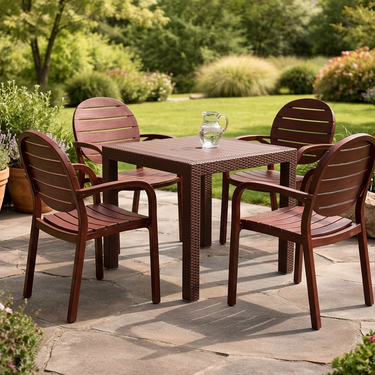 Splendid Patti Chair Set (BG-675) with BP-338 Galvin Plastiuc Table with Square Legs