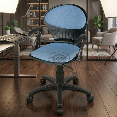 Boss B-15-HAC Peacock Shell Revolving Chair with Arms & Cushion and Hydrolic Jack