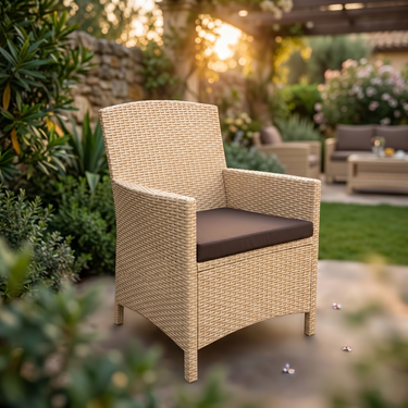 Boss BP-376-C Garnet Rattan  Single Seater Sofa with Cushions