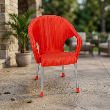 Boss BP-663 Steel Plastic Princess Rattan Chair With Arms