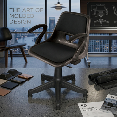 Boss B-208-HSAC Shell Holo Revolving Chair with Arms & Cushion and Hydraulic Jack
