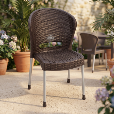 Boss BP-662 Steel Plastic Jack Rattan Chair Without Arms
