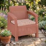 Boss BP-372 Newly Designed Rattan Allegra Single Seater Sofa with Printed Cushions