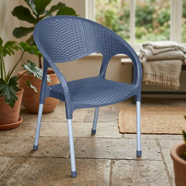 Boss BP-676 Steel Plastic Luna Rattan Chair With Arms