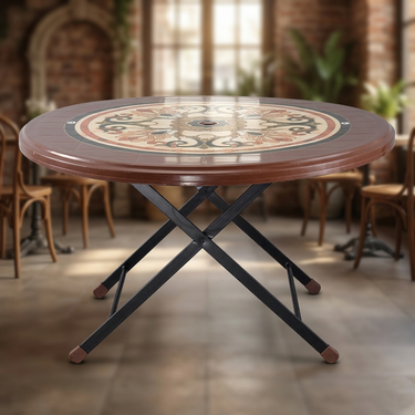 Boss BP-248-S Steel Plastic Printed Round Table