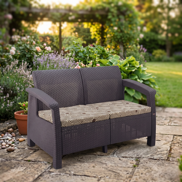 Boss BP-373 Newly Designed Rattan Allegra 2 Seater Sofa with Printed Cushions
