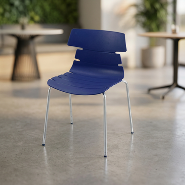 Boss BP-320 Phata Shell Chair with Silver Legs – Wood Cut Style