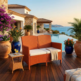 Boss BP-377-C Garnet Rattan Double Seater Sofa with Cushions