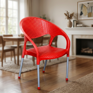 Boss BP-676 Steel Plastic Luna Rattan Chair With Arms