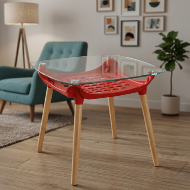 Boss BP-295-WL Elegant Table with Strong Base and Tempered Glass on Top