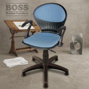 Boss B-15-HSAC Peacock Shell Revolving Chair with Arms & Cushion and Hydrolic Jack With Stopper