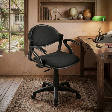 Boss B-11-HSAC Comforto Hydrolic Jack Revolving Chair with Arms, Cushion & Stopper