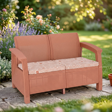 Boss BP-373 Newly Designed Rattan Allegra 2 Seater Sofa with Printed Cushions