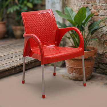 Boss BP-682 Steel Plastic Rattan Chair With Arms