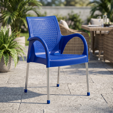 Boss BP-682 Steel Plastic Rattan Chair With Arms
