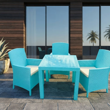 Boss Garnet Rattan Single Seater Plastic Sofa with  BP-338 Dining Table