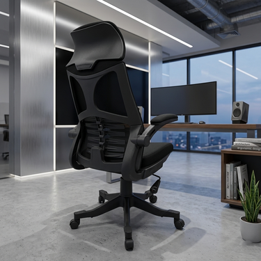 B-547 Skelton Executive Revolving Chair With Head Rest & Moveable Arms