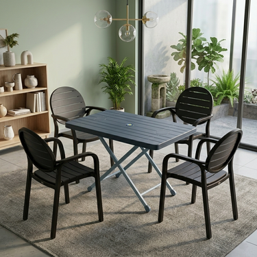 Splendid Patti Chair Set (BG-675) with BP-214-s Steel Plastic Folding Table
