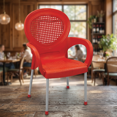 Boss BP-678 Steel Plastic Carmen Rattan Chair With Arms