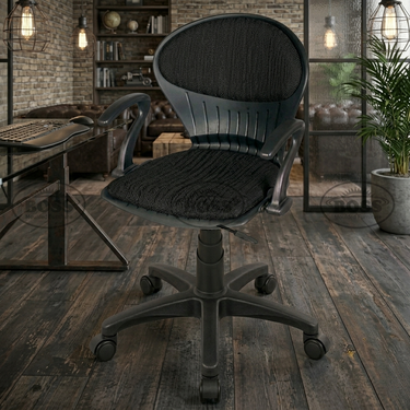 Boss B-15-HAC Peacock Shell Revolving Chair with Arms & Cushion and Hydrolic Jack