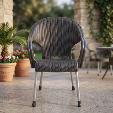 Boss BP-663 Steel Plastic Princess Rattan Chair With Arms