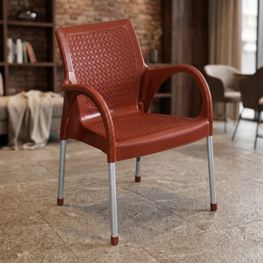 Boss BP-682 Steel Plastic Rattan Chair With Arms