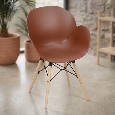 Boss BP-400-WL Oval Shell Chair – Wooden Legs