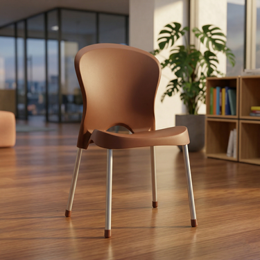 Boss BP-310 Denny Max Armless Chair with Silver Legs