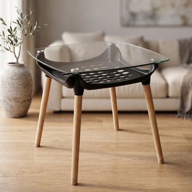 Boss BP-295-WL Elegant Table with Strong Base and Tempered Glass on Top