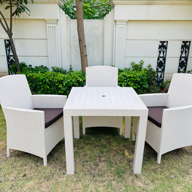 Boss Garnet Rattan Single Seater Plastic Sofa with  BP-338 Dining Table