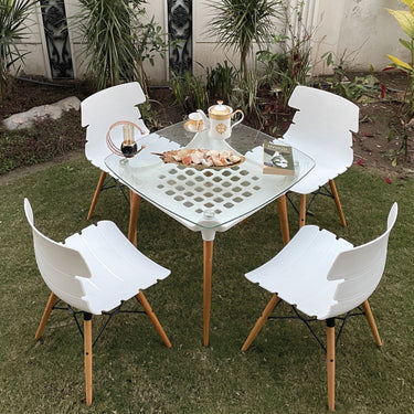 Phatta Shell Chair Set with BP-295-WL Elegant Table