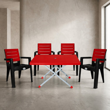 Sarena Double Color Chair (BG-674) with BP-214-s Steel Plastic Folding Table