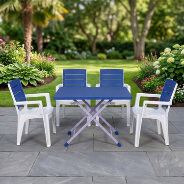 Sarena Double Color Chair (BG-674) with BP-214-s Steel Plastic Folding Table