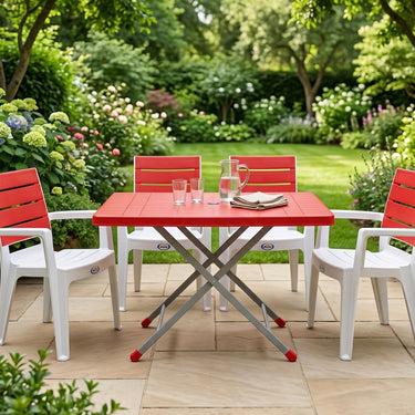 Sarena Double Color Chair (BG-674) with BP-214-s Steel Plastic Folding Table