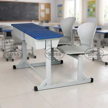 Boss B-442 Joint Peacock Bench Desk with Plastic Top & Boxes 2-Seater