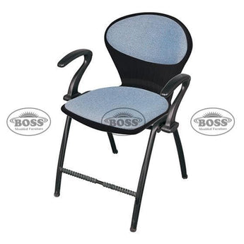 Boss B-06-AC Steel Plastic Pecock Shell Chair with Arms & Cushion