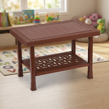 Boss BP-328 Full Plastic Double Shelf Baby Rattan Table