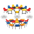 BOSS B116-B200 COMPLETE BABY TABLE SET WITH MULTI-COLOR U SHAPED TABLE AND 8 HOLO SHELL CHAIR