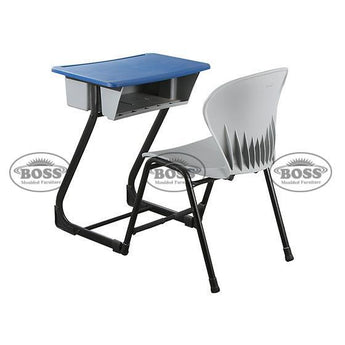 Boss B490-u B06 Study Desk with Large Plastic Top and a Peacock Shell Chair