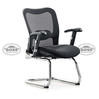 B-552-V Imported Revolving T-Shape Plastic Arm Mesh Visiting Chair