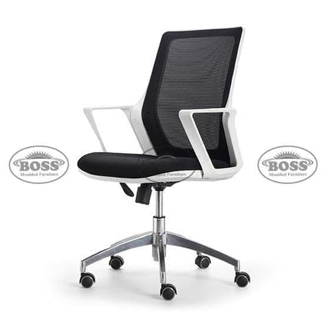 B-562 Imported Square Plastic Arm Mesh Chair Revolving Chair